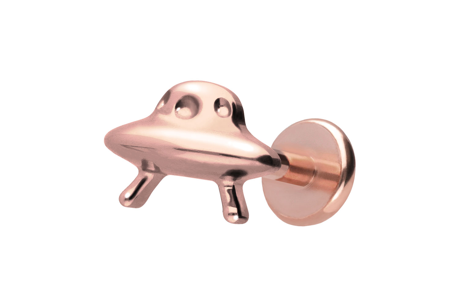 Titan Labret Piercing mit Push Fit UFO